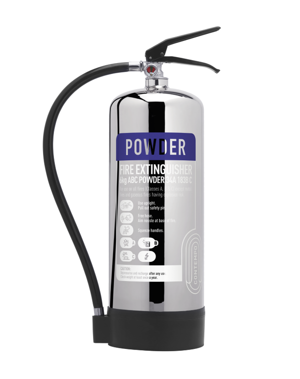 Contempo 6kg Powder Stainless Steel Fire Extinguisher