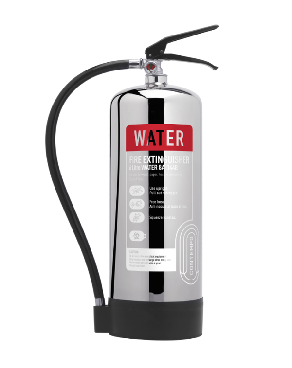 Contempo 6ltr Water Stainless Steel Fire Extinguisher